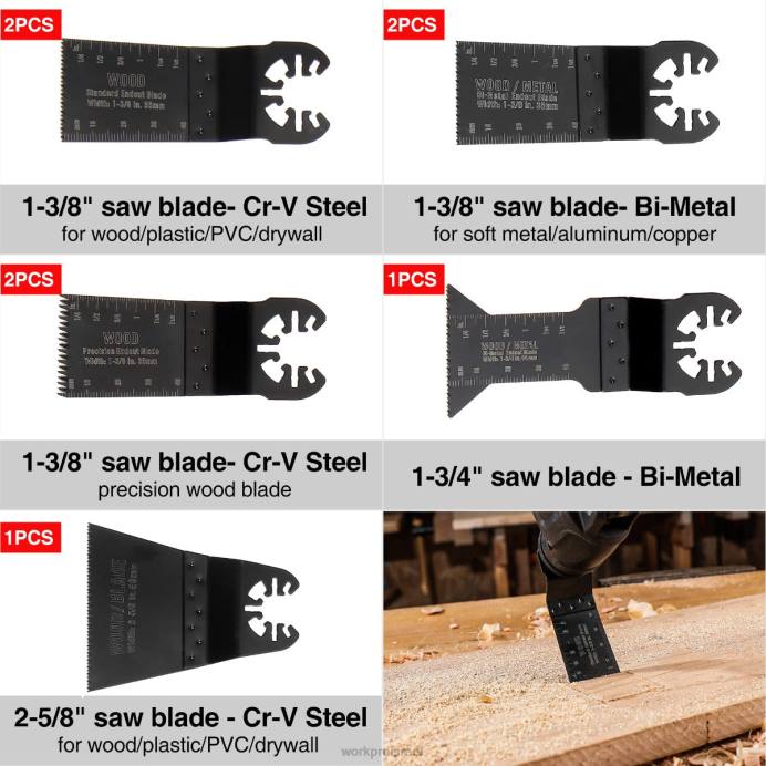 מורדן WORKPRO 25 יחידות להבי מסור מתנודד, להב חיתוך, אביזר רב-כלי אוניברסלי לשיוף, שחיקה וחיתוך כְּלִי L40Z200