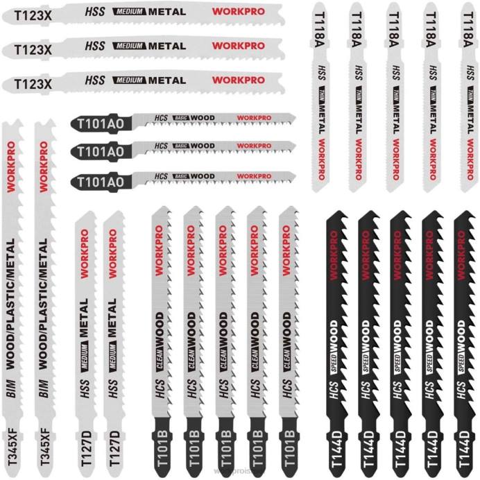מוֹעִיל WORKPRO 25 יחידות סט להב מסור t-shnk עם מארז אחסון כְּלִי L40Z210