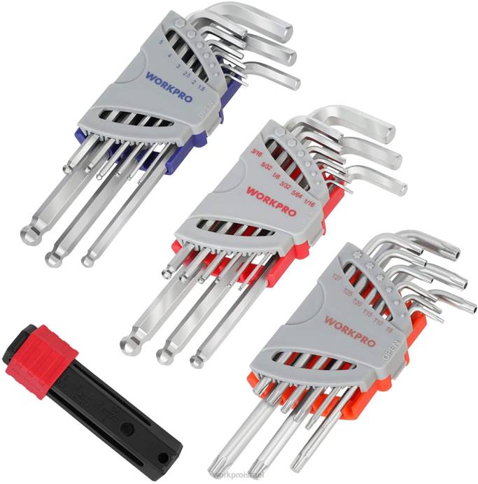 מוֹעִיל WORKPRO סט מפתח ברגים כדורי זרוע ארוך 27 יחידות לאחיזה והעברת מומנט מעולה כְּלִי L40Z62