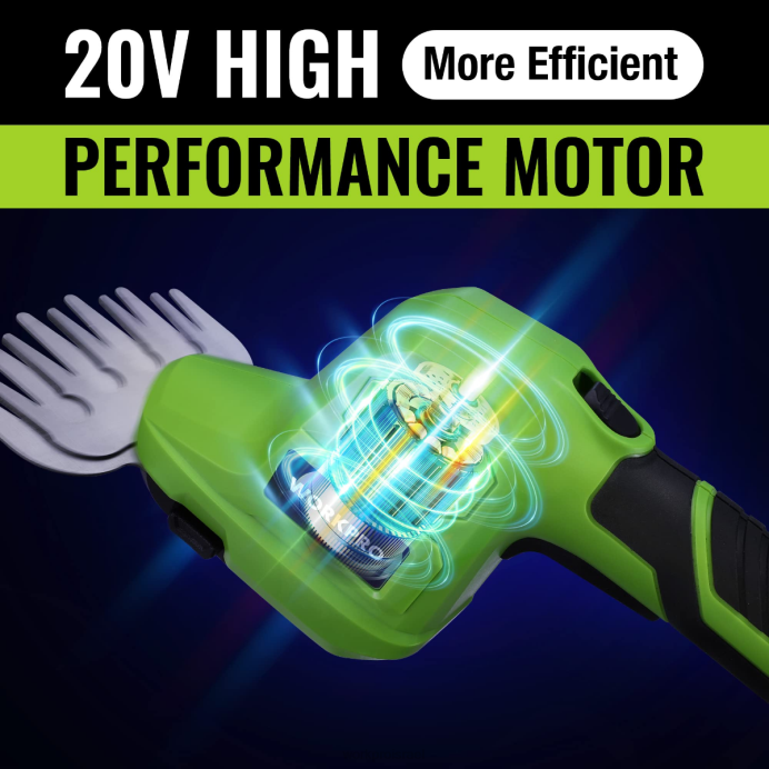 מוֹעִיל WORKPRO 2 ב-1 20V חשמלי גזם גידור דשא אלחוטי וגוזם שיחים כף יד, עם סוללת ליתיום-יון נטענת בקיבולת 2.0ah ומטען מהיר לשעה כְּלִי L40Z302