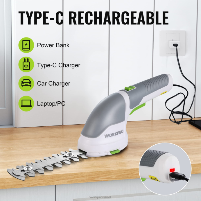 ורוד/ירוק/לבן WORKPRO 2 ב-1 כף יד 3.6 וולט חשמלי גוזם שיחים גוזם גדרות/חותך דשא כְּלִי L40Z268