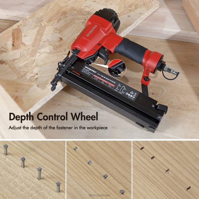 מורדן WORKPRO מסמר בראד פנאומטי 2 ב-1 עם מסמרים של 400 יחידות / 300 יחידות סיכות כְּלִי L40Z181