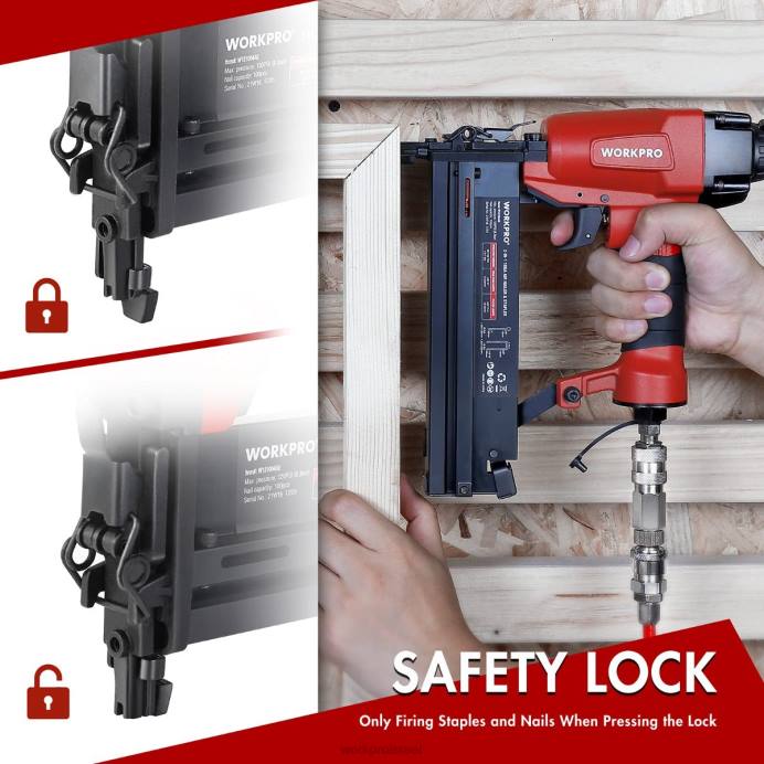 מורדן WORKPRO מסמר בראד פנאומטי 2 ב-1 עם מסמרים של 400 יחידות / 300 יחידות סיכות כְּלִי L40Z181