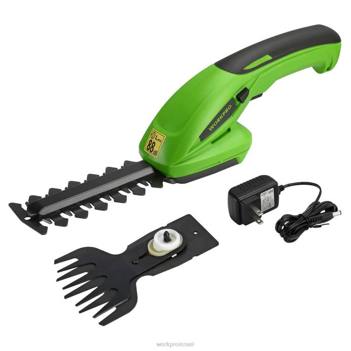 מורדן WORKPRO גוזם גידור כף יד 2 ב-1 גוזם דשא חשמלי 7.2V מזמרה/חותך דשא כְּלִי L40Z294