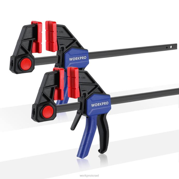 מורדן WORKPRO 2 יחידות מהדקי בר לעיבוד עץ, חובה בינונית 300 פאונד מהדק/מפזר ביד אחת כְּלִי L40Z118