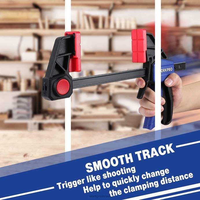 מוֹעִיל WORKPRO 2 יחידות מהדקי בר לעיבוד עץ, חובה בינונית 300 פאונד מהדק/מפזר ביד אחת כְּלִי L40Z123