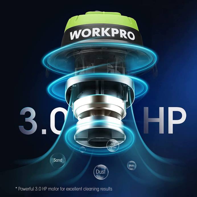 מוֹעִיל WORKPRO שואב אבק רטוב/יבש 2.5 ליטר 3 כוח סוס שיא, שואב אבק נייד לבית כְּלִי L40Z216
