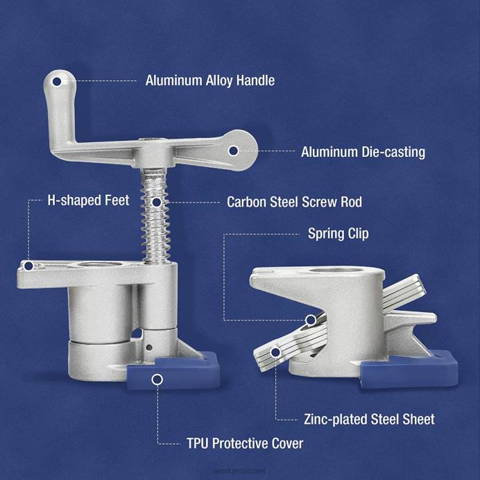 שָׁחוֹר WORKPRO 2 יח' מהדקי צינור, מהדקי צינור קלים ליציקת אלומיניום כְּלִי L40Z124