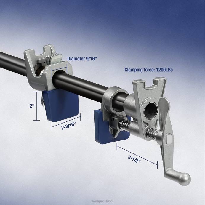 שָׁחוֹר WORKPRO 2 יח' מהדקי צינור, מהדקי צינור קלים ליציקת אלומיניום כְּלִי L40Z124