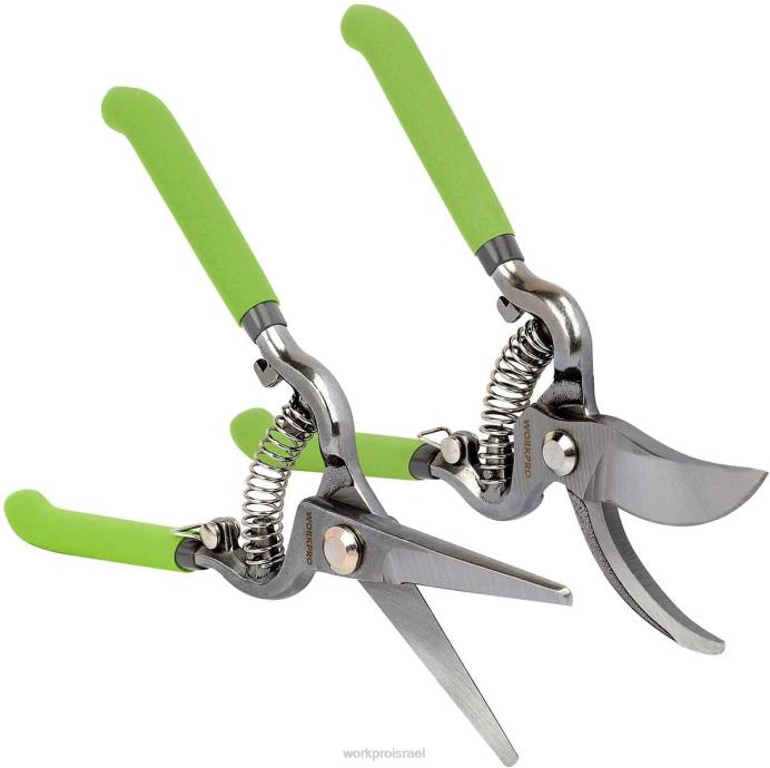 מוֹעִיל WORKPRO 2 יחידות מזמרה משובצת להב ישר מפלדה כְּלִי L40Z271