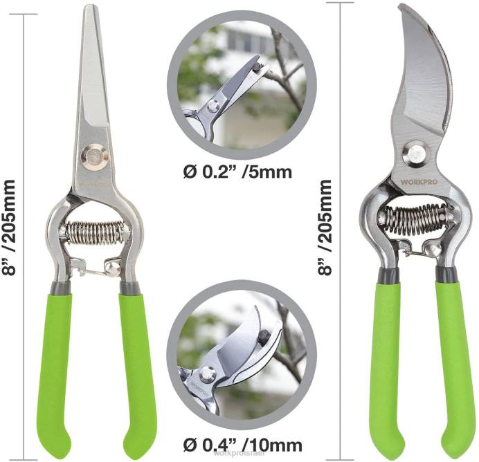 מוֹעִיל WORKPRO 2 יחידות מזמרה משובצת להב ישר מפלדה כְּלִי L40Z271