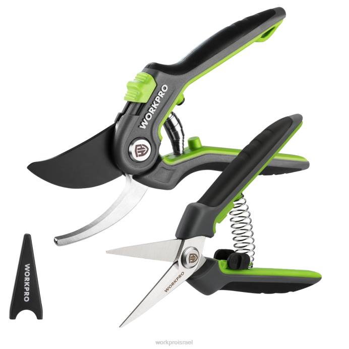 מורדן WORKPRO מזמר גיזום לגינה 2 מארז, מזמר גיזום עוקף ומספרי גינה ישרים כְּלִי L40Z280