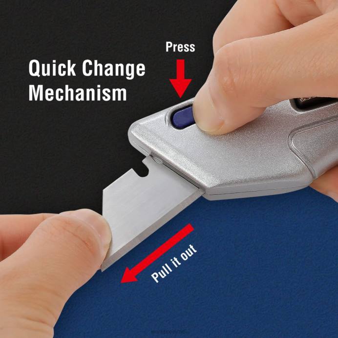 מורדן WORKPRO סכין שירות נשלף וקופסת בטיחות נשלפת עצמית עם 2 להבים נוספים כלולים כְּלִי L40Z41