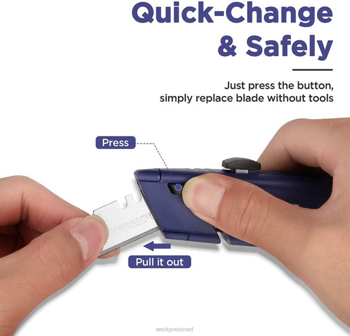 מורדן WORKPRO סכין נשלפת עם אחסון להבים נוסף, 2 חבילות חותכי קופסאות להחלפה מהירה כְּלִי L40Z56