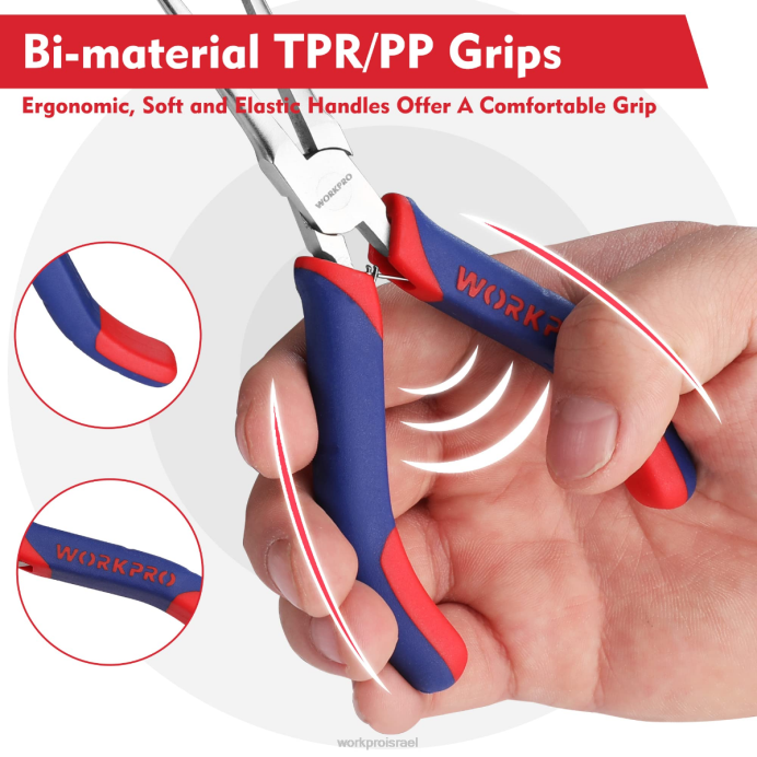 מורדן WORKPRO סט צבת מיני מחט 2 יחידות, צבת אף ארוכה, פלייר אף כפוף כְּלִי L40Z73