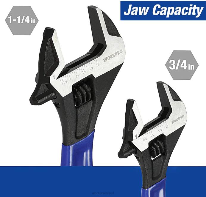 מוֹעִיל WORKPRO סט מפתח ברגים מתכוונן 2 יחידות למוסך ביתי ולעשה זאת בעצמך כְּלִי L40Z87
