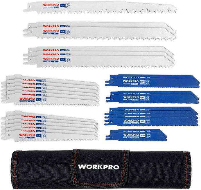 מוֹעִיל WORKPRO 32 יחידות סט להב מסור הדדי עם נרתיק ארגונית כְּלִי L40Z138