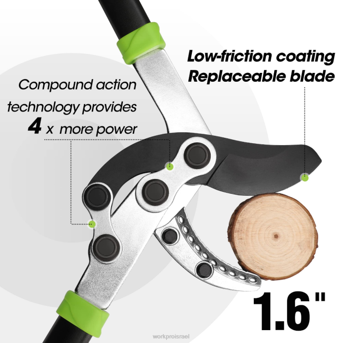 מורדן WORKPRO חותך סדן, חותך ענפים בגודל 32 אינץ' עם פעולה מורכבת, גוזם עצי גינה כבד כְּלִי L40Z282