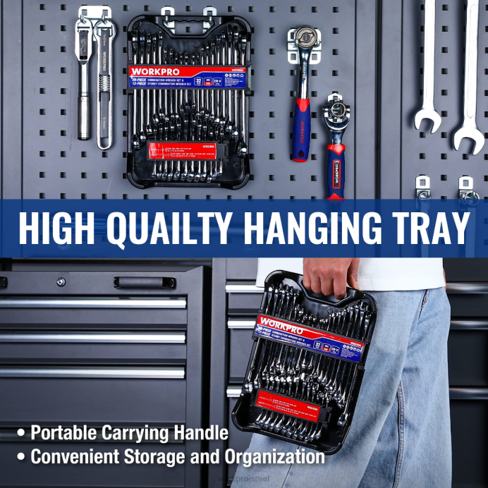 מורדן WORKPRO 32 יחידות Sae & Metric שילוב של 12 נק' מפתח ברגים רגילים וקשוחים כְּלִי L40Z92