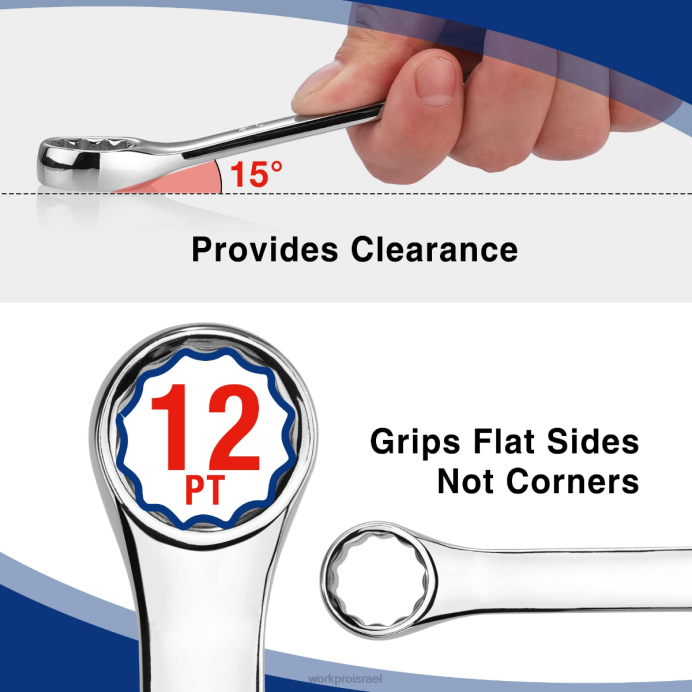 מורדן WORKPRO 32 יחידות Sae & Metric שילוב של 12 נק' מפתח ברגים רגילים וקשוחים כְּלִי L40Z92