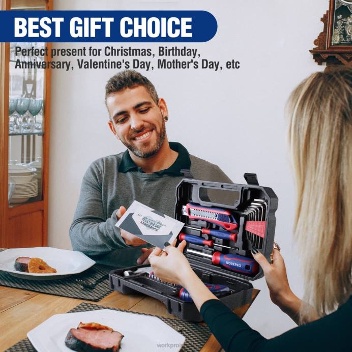 ורוד כחול WORKPRO סט כלים ביתי 35 יחידות עם ארגז כלים לאחסון כְּלִי L40Z246