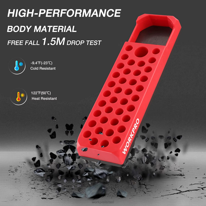 אדום כחול WORKPRO מברג מקדחה מברג משושה מגנטי 39 חורים עבור 1/4 אינץ' קצה משושה ומתאם סיבי כונן כְּלִי L40Z132