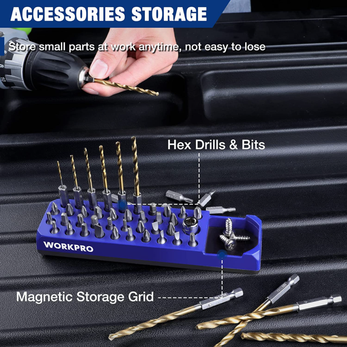 אדום כחול WORKPRO מברג מקדחה מברג משושה מגנטי 39 חורים עבור 1/4 אינץ' קצה משושה ומתאם סיבי כונן כְּלִי L40Z132