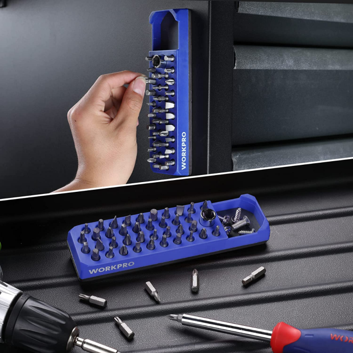 אדום כחול WORKPRO מברג מקדחה מברג משושה מגנטי 39 חורים עבור 1/4 אינץ' קצה משושה ומתאם סיבי כונן כְּלִי L40Z132