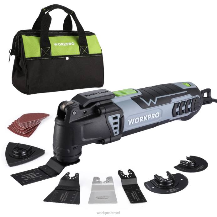 מוֹעִיל WORKPRO מסור נדנוד בעל חוטי 3.0 אמפר הניתן להחלפה עם 7 מהירויות משתנות 3 זווית תנודות, אביזרי מסור 17 יחידות ותיק נשיאה כְּלִי L40Z230