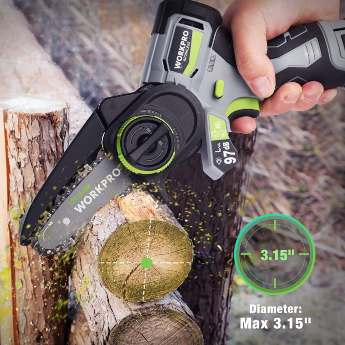 מורדן WORKPRO מלטשת חגורות פרטית אלחוטית, מיני מסור שרשרת, מפוח חשמלי, ערכת כלי עבודה משולבים 3 ב-1 כְּלִי L40Z296