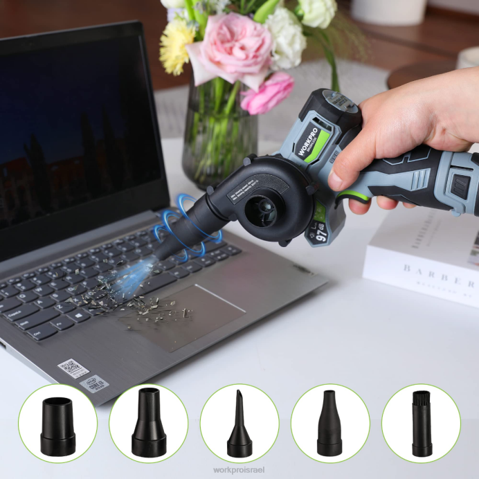 מורדן WORKPRO מלטשת חגורות פרטית אלחוטית, מיני מסור שרשרת, מפוח חשמלי, ערכת כלי עבודה משולבים 3 ב-1 כְּלִי L40Z296