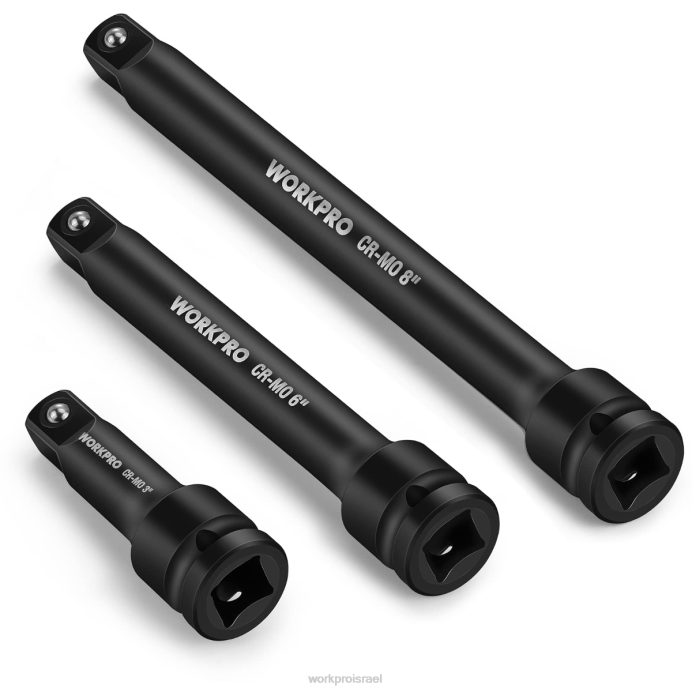 מוֹעִיל WORKPRO סטים של 3 חלקים - 3, 6, 8 אינץ' 1/2 אינץ' כונן שקעים כְּלִי L40Z202