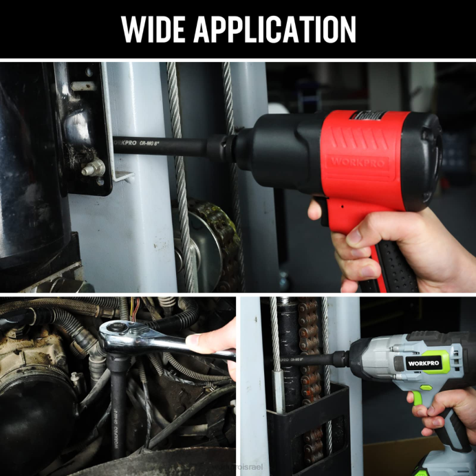 מוֹעִיל WORKPRO סטים של 3 חלקים - 3, 6, 8 אינץ' 1/2 אינץ' כונן שקעים כְּלִי L40Z202