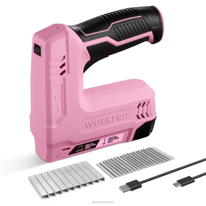 ורוד/אפור WORKPRO 3.6v 2.0ah מופעל באמצעות סוללה חשמלית 2-in-1 סיכות ואקדח מסמר. כְּלִי L40Z265