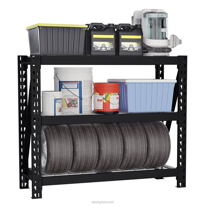 מוֹעִיל WORKPRO מדפי מוסך 3 קומות מתכת אחסון מתכת כבד מדפים תעשייתיים מתכווננים לגובה אִחסוּן L40Z8