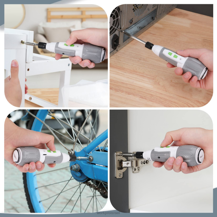 ורוד/לבן WORKPRO ערכת מברג סוללת ליתיום-יון אלחוטית 4V usb נטענת כְּלִי L40Z236