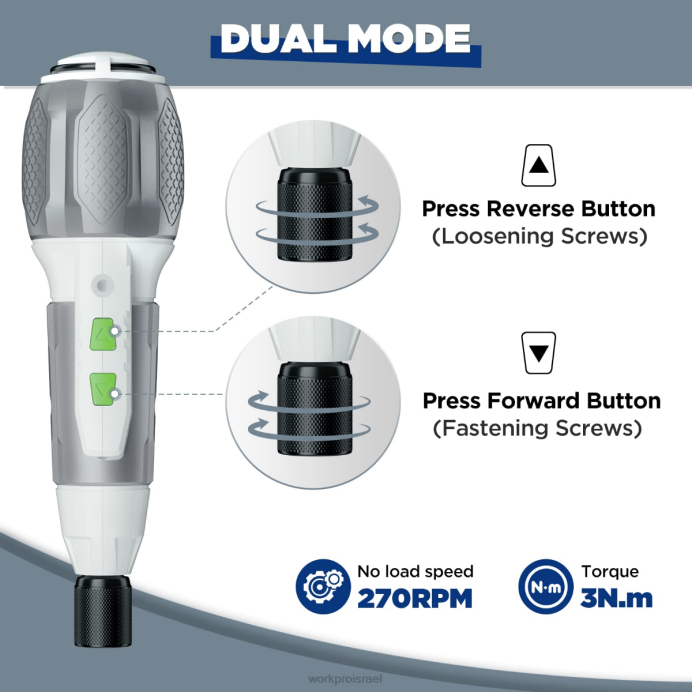 ורוד/לבן WORKPRO ערכת מברג סוללת ליתיום-יון אלחוטית 4V usb נטענת כְּלִי L40Z236