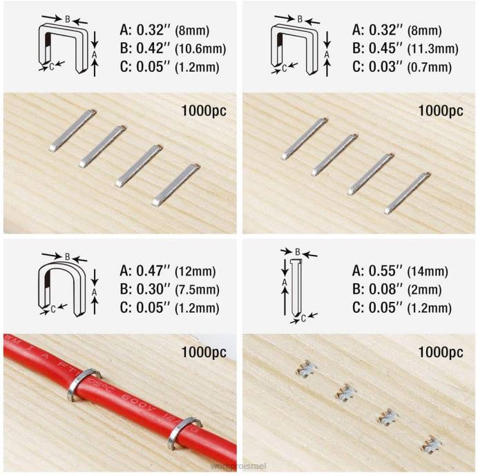 מוֹעִיל WORKPRO ערכת אקדח סיכות 4 ב-1 חזקה במיוחד עם מסמר בראד ידני עם 3000 סיכות ו-1000 מסמרי בראד כְּלִי L40Z57