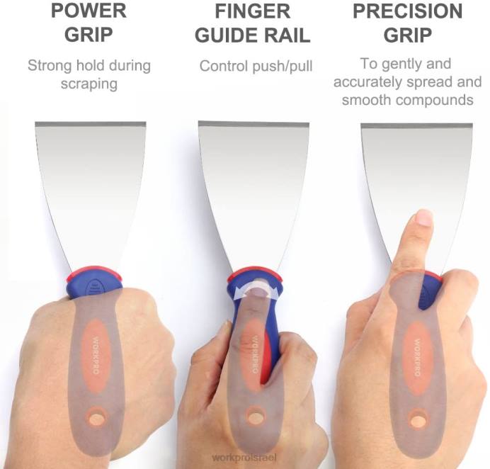 חָדָשׁ WORKPRO סט שפכטל עשוי 4 יחידות מנירוסטה כְּלִי L40Z149