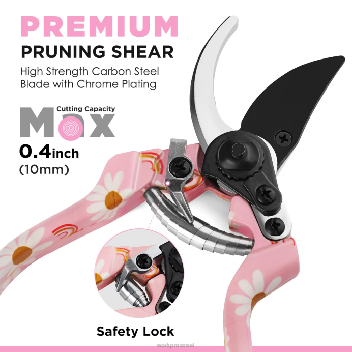 לבן/ורוד WORKPRO סט כלי גינה מאלומיניום 4 יחידות כְּלִי L40Z285