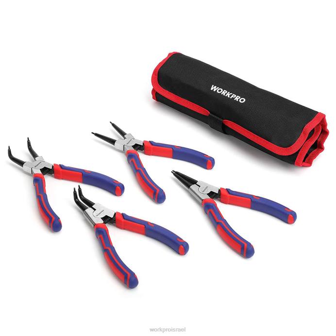 מוֹעִיל WORKPRO סט 4 יחידות צבת טבעת עם נרתיק אחסון כְּלִי L40Z67