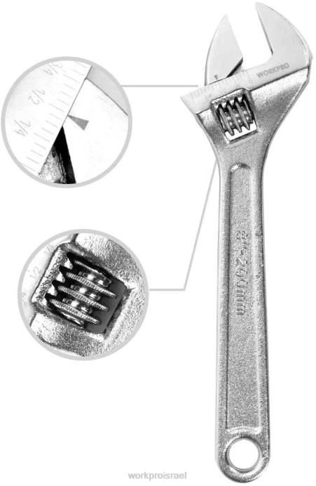 מוֹעִיל WORKPRO סט מצופה כרום 4 יחידות מפתח ברגים מתכוונן מזויף מטופל בחום כְּלִי L40Z84