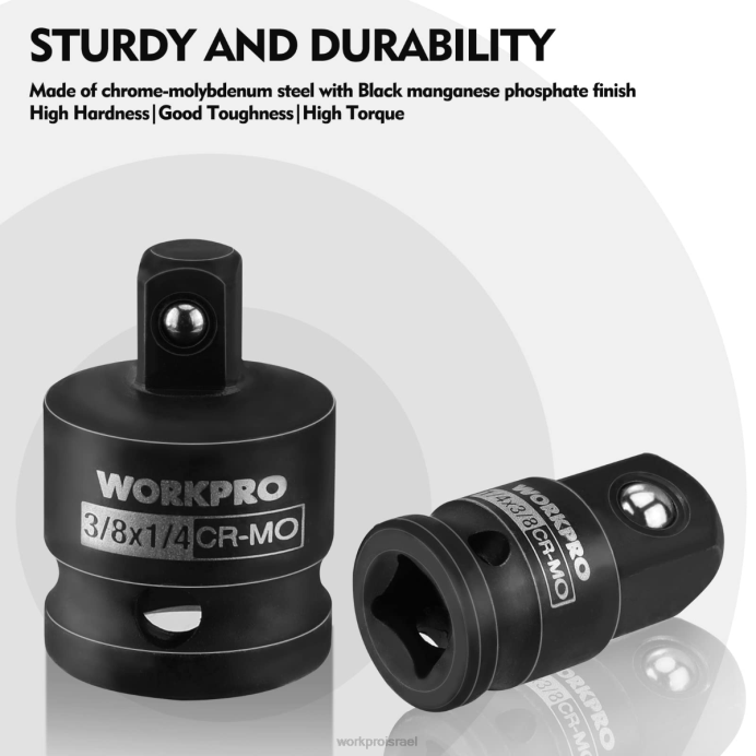 מוֹעִיל WORKPRO מתאם שקע דרייבר 4 חלקים ומקטינים, ערכת המרת מפתח ברגים כְּלִי L40Z94
