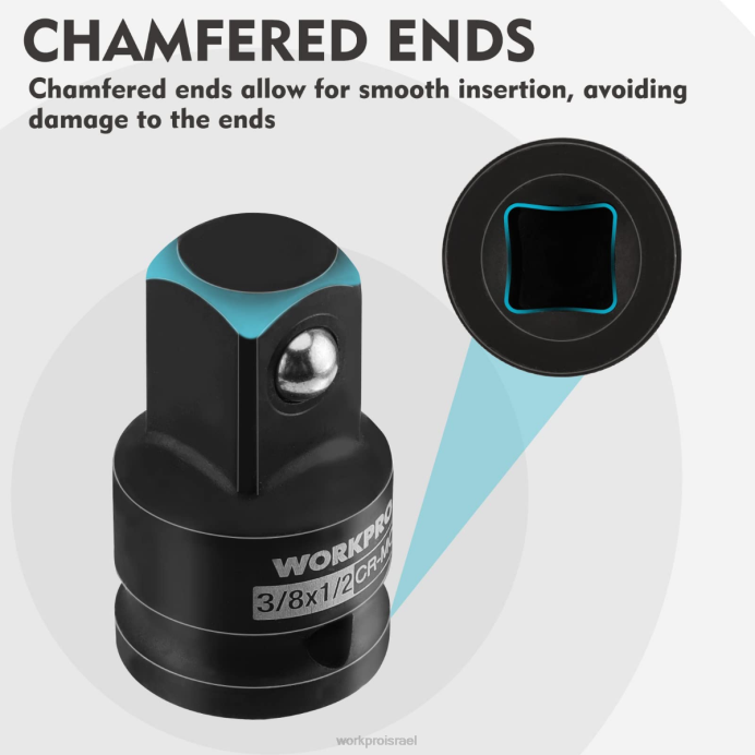 מוֹעִיל WORKPRO מתאם שקע דרייבר 4 חלקים ומקטינים, ערכת המרת מפתח ברגים כְּלִי L40Z94
