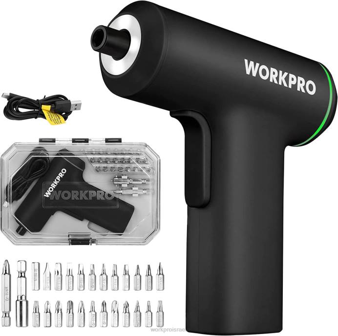 ורוד/שחור WORKPRO סט מברגים סוללת ליתיום-יון חשמלית אלחוטית 4v usb נטענת כְּלִי L40Z234