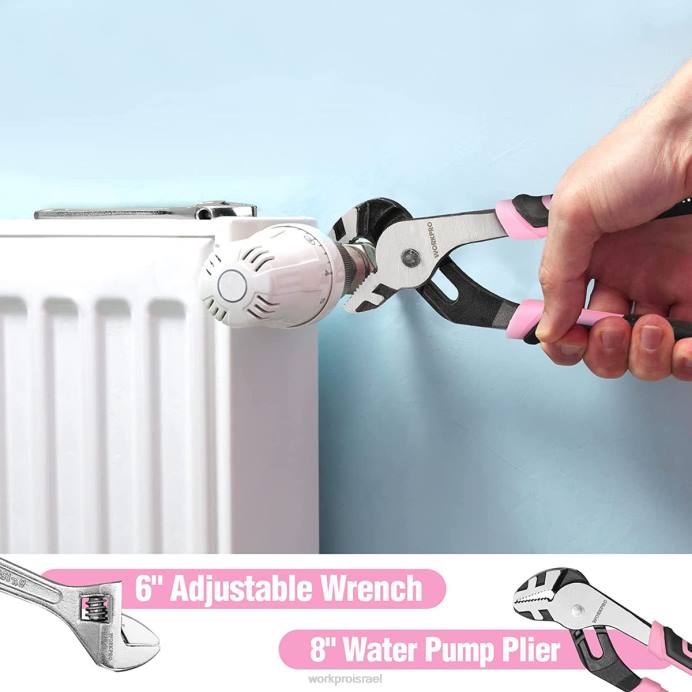 וָרוֹד WORKPRO סט כלים 52 יחידות, סט כלים ביתי לנשים עם ארגז כלי אחסון, סט כלים בסיסי - סרט כְּלִי L40Z249