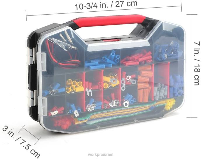 מוֹעִיל WORKPRO 582 יחידות מסופי כיווץ מחברי חוטים ערכת תיקון חשמל של צינור מתכווץ בחום עם מסיר חוט כְּלִי L40Z152