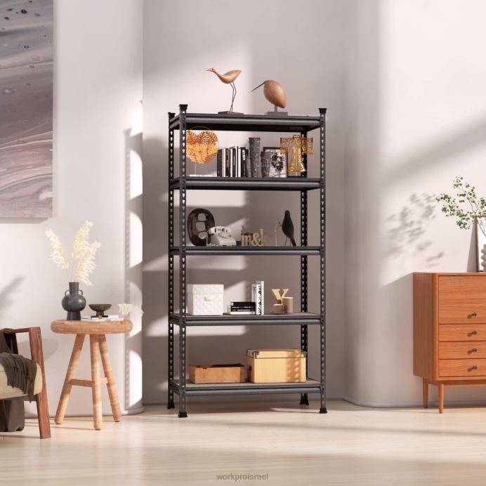 מורדן WORKPRO יחידת מדפים כבדה לאחסון מתכת מתכווננת 5 קומות, קיבולת עומס של 4000 פאונד אִחסוּן L40Z12