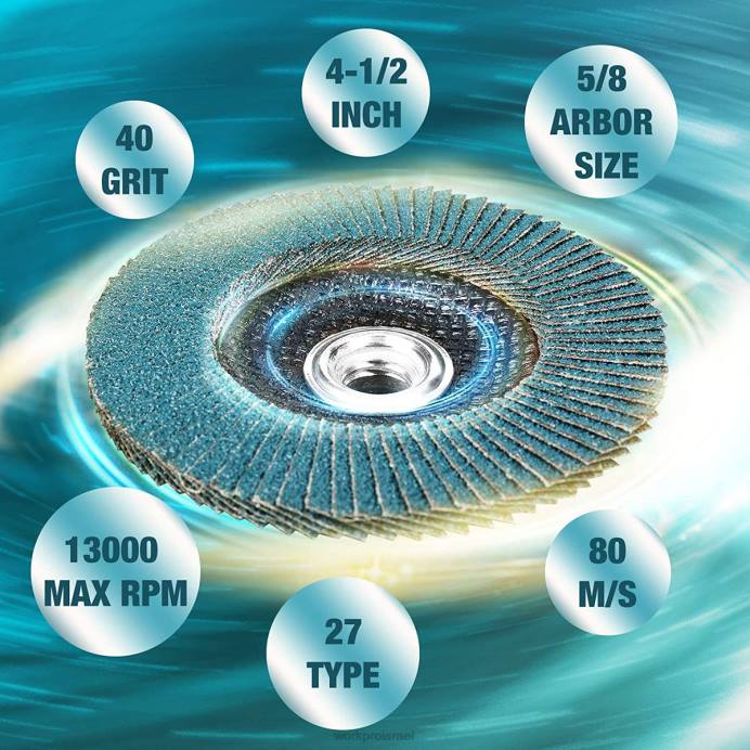מוֹעִיל WORKPRO דיסק דש זירקוניה 5 חבילות, דיסק שיוף מטחנה זווית, גלגלי שיוף בגודל 4-1/2 אינץ' כְּלִי L40Z206