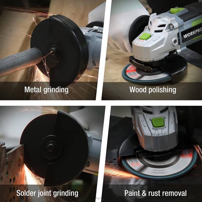 מוֹעִיל WORKPRO דיסק דש זירקוניה 5 חבילות, דיסק שיוף מטחנה זווית, גלגלי שיוף בגודל 4-1/2 אינץ' כְּלִי L40Z206